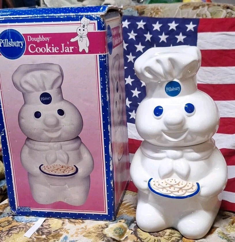 PILLSBURY DOUGHBOY CERAMIC COOKIE JAR NEW 1997 DANAWARES BENJAMIN &amp; MEDWIN