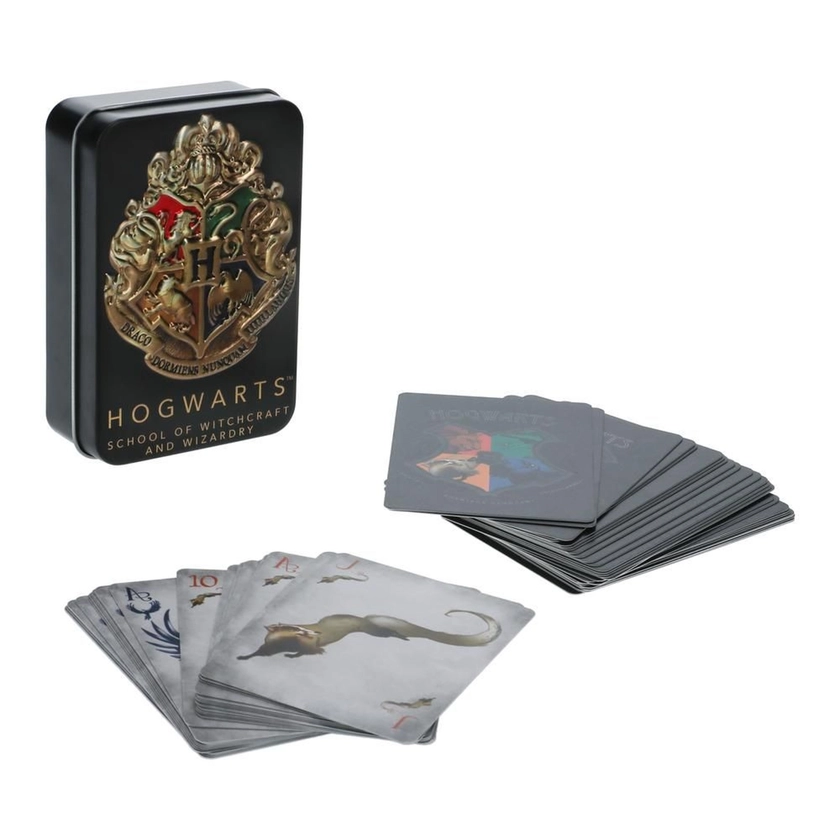 Harry Potter Hogwarts Playing Cards In Tin - Black