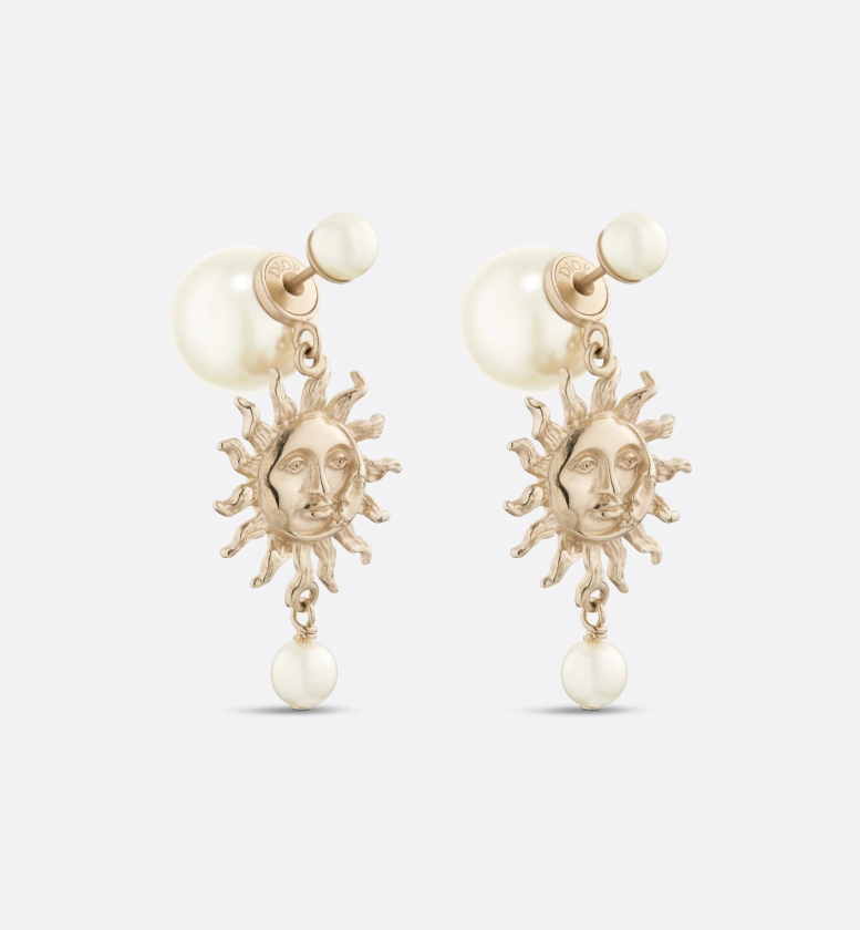 Dior Tribales Earrings Gold-Finish Metal and White Resin Pearls | DIOR