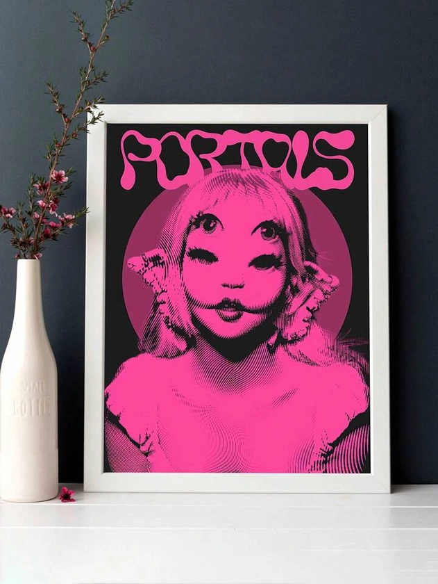 1pc Unframed Canvas Poster, Modern Art, Girl Print, Graphic Print, Vintage Poster. An Ideal Gift For Bedroom, Living Room, Corridor Wall Art, Wall Decoration, Winter Decor, Room Decor
