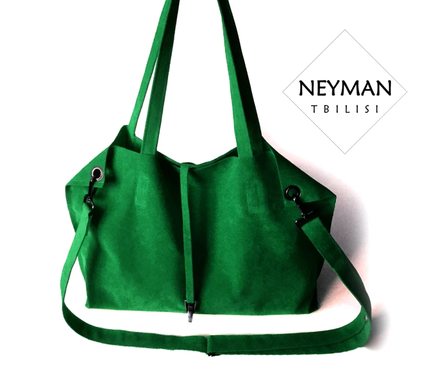 Oversize Emerald Green Vegan Suede Leather Crossbody / Shoulder Bag - Etsy Australia