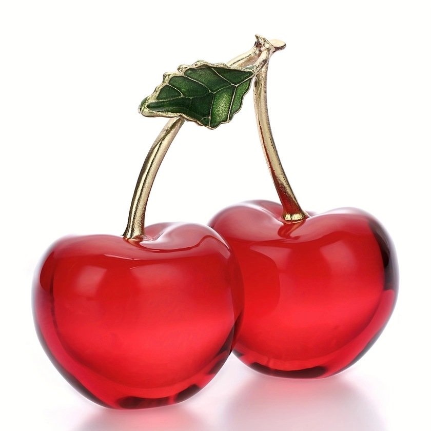 Crystal Cherry Statue Collectible - Temu