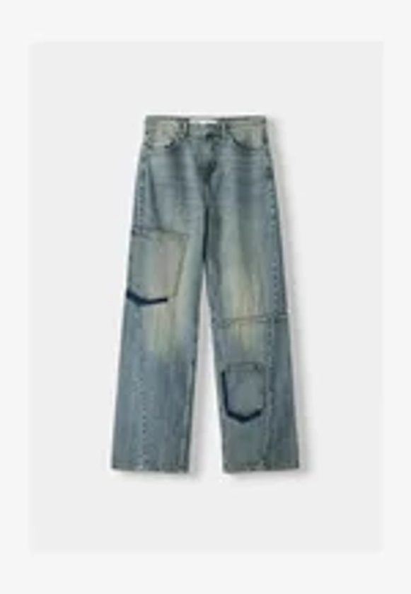 Bershka WIDE BAGGY WORKER - Straight leg jeans - light blue/lichtblauw - Zalando.nl