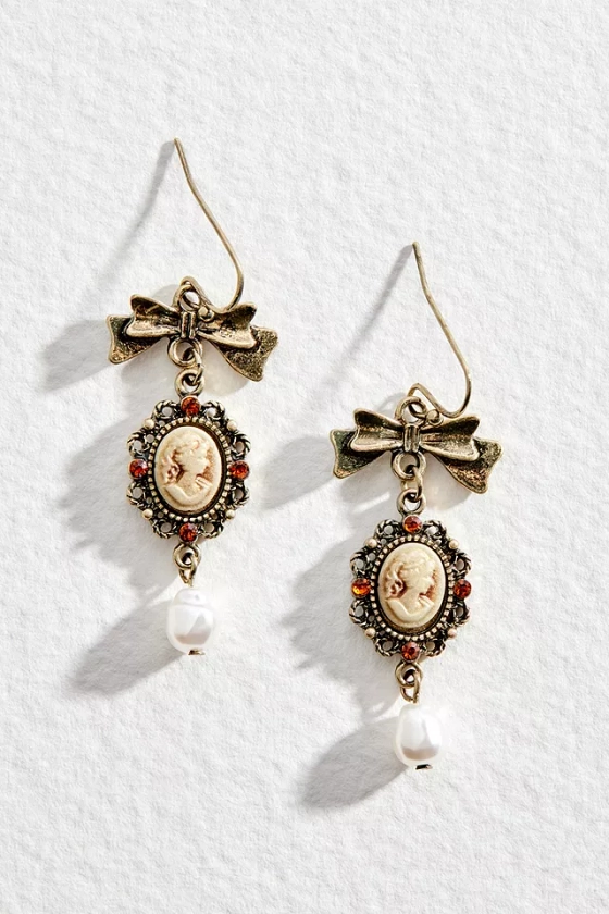 Silence + Noise Cameo Bow Earrings