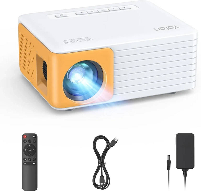 Mini projecteur, Vidéoprojecteur 1080P Full HD Soutien, YOTON Y3 6500 Lumens Retroprojecteur, 180'' Home Cinéma Projecteur, 25% Zoom et Correction du Trapèze, Compatible avec Smartphone Firestick PS5