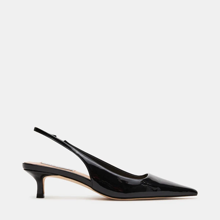 KARI Black Patent Pointed Toe Kitten Heel | Women's Designer Shoes – Steve Madden Canada