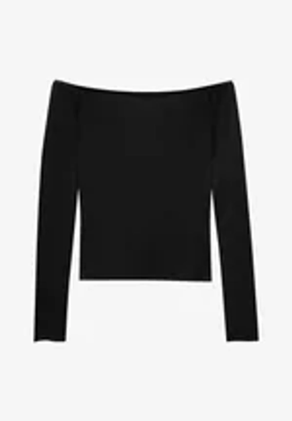 PULL&BEAR SLIM FIT OFF-THE-SHOULDER - T-shirt à manches longues - black/noir - ZALANDO.FR