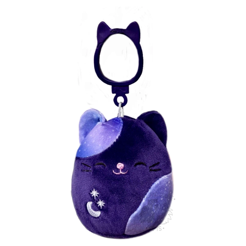 Squishmallow 3.5 Inch Metta the Galaxy Cat Halloween Plush Clip - Owl & Goose Gifts