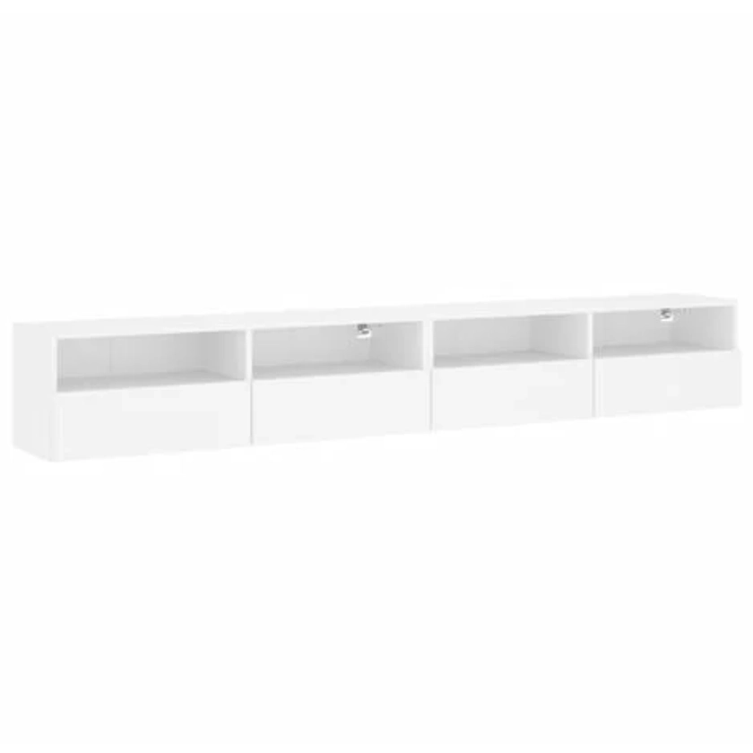 Meubles TV muraux 2 pcs, Banc TV, Armoires TV blanc 100x30x30 cm bois d'ingénierie pwfn11665 MaisonChic