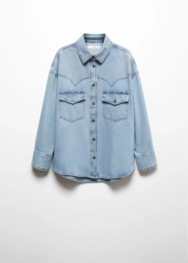 Chest-pocket denim shirt