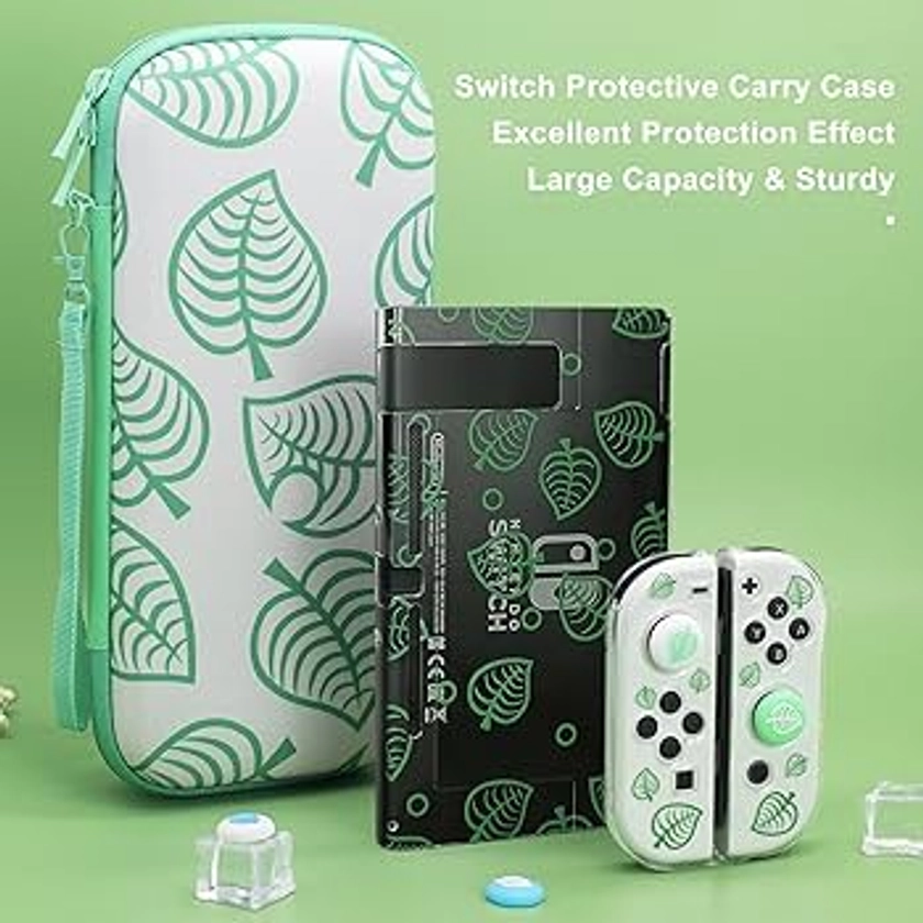 Plus grand étui de commutation pour Nintendo Switch, sac de transport pour interrupteur de voyage, kit d'accessoires de protection portables (Animal Crossing)