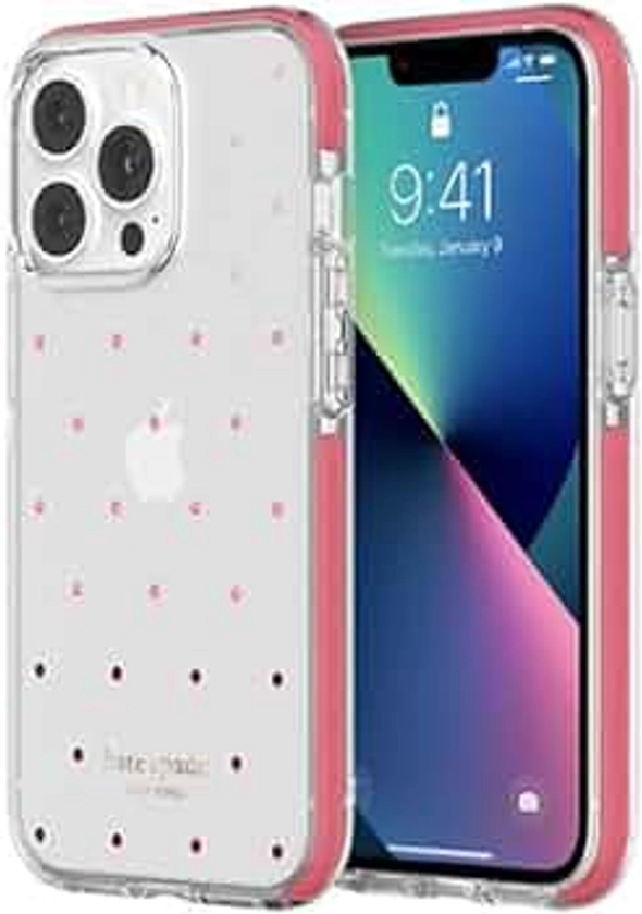 kate spade new york Protective Hardshell Case for iPhone 13 Pro - Pin Dot Ombre Pink/Clear