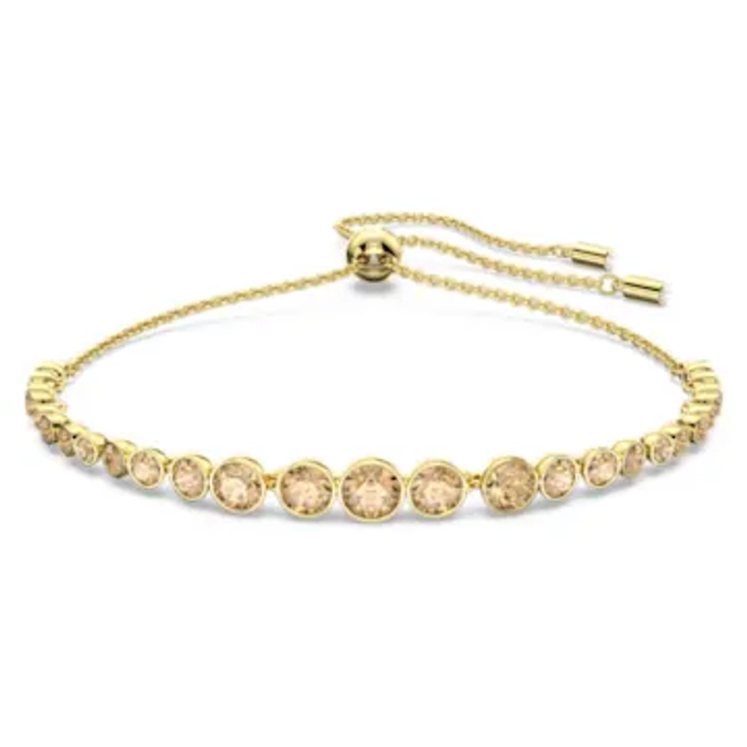 Emily bracelet, Mixed round cuts, Gold tone, Gold-tone plated by SWAROVSKI