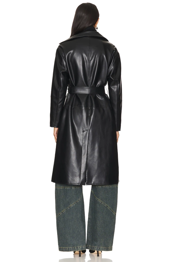 ALL THE WAYS Claire Faux Leather Trench in Black | REVOLVE