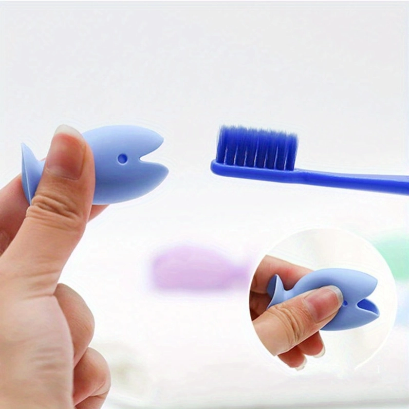 Fish Shaped Silicone Toothbrush Holder Mini Cute Toothbrush - Temu Canada