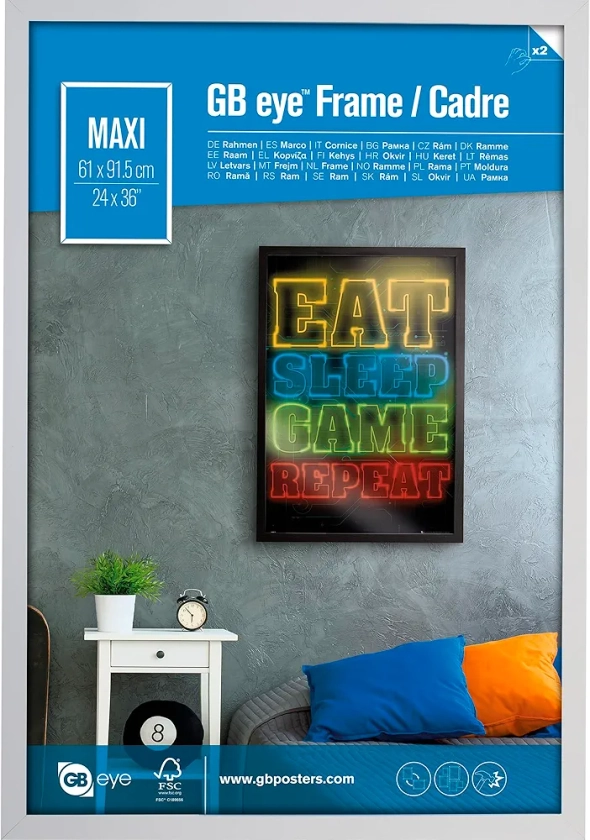 GB eye Cadre MDF Maxi (61 x 91,5 cm) Blanc