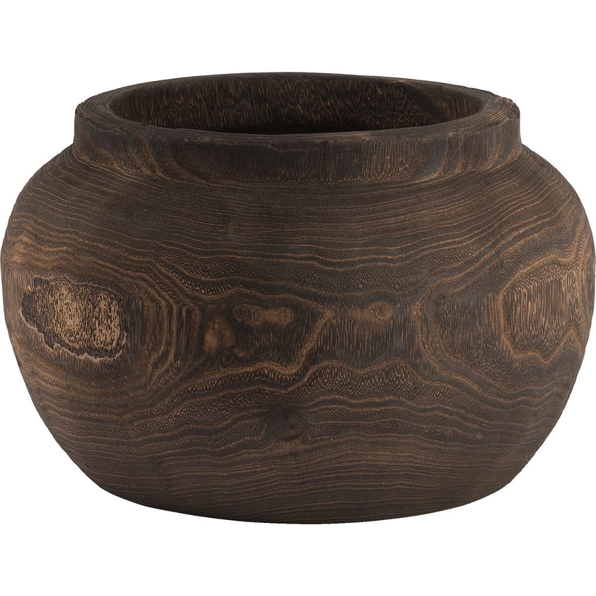Cache-pot en bois de paulownia D29xH19,5cm bois, LISA