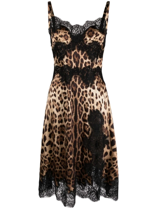 Dolce & Gabbana leopard-print Satin Slip Dress - Farfetch