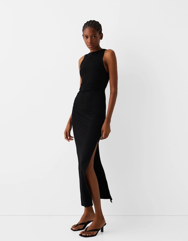 Robe midi sans manches froncée - BSK Teen