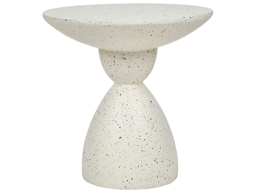 Tavolino bianco effetto terrazzo ⌀ 50 cm CAFFI