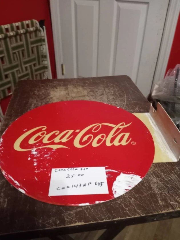 Coca cola vintage sign plastic double sided