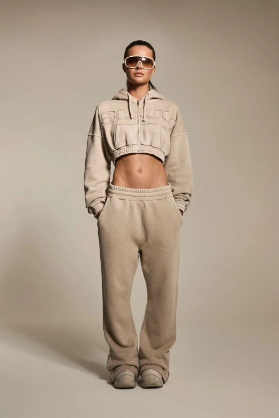 Latte Washed Cropped Hoodie