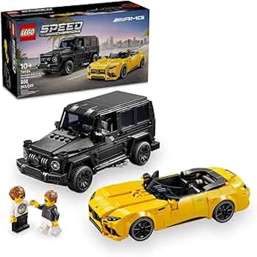 LEGO Speed Champions Mercedes-AMG G 63 & Mercedes-AMG SL 63 F1 Toy Car, Formula 1 Vehicle Set for Kids, 2 Building Sets with 2 Driver Minifigures, Convertible Toy Car Gift for Boys and Girls, 76924