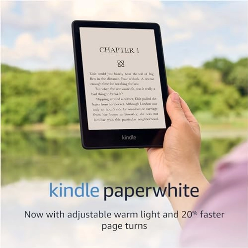 Amazon Kindle Paperwhite (16 GB) – Now with a larger display, adjustable warm light, increased battery life, and faster page turns – Without Lockscreen Ads – Black