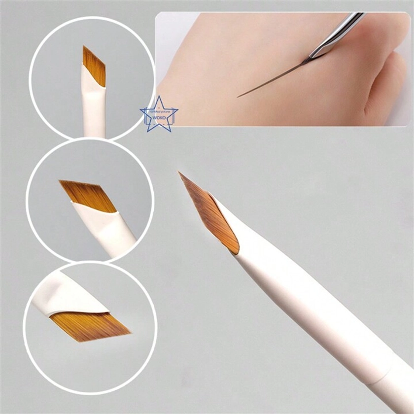 Pincel de delineador con forma de hoja actualizada con punta ultrafina, cepillo angular para cejas y cepillo de detalles precisos, blanco,pinceles de maquillaje brochas para maquillaje cepillo maquillaje pincel maquillaje pinceles para maquillaje brochas maquillaje pinceles maquillaje cepillo maquillaje