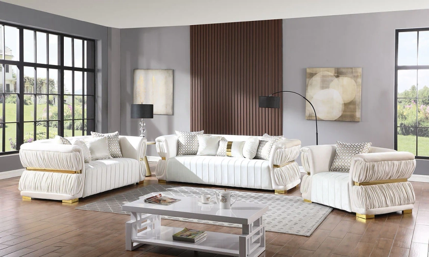 S2003 Anna (White) Living Room Set
