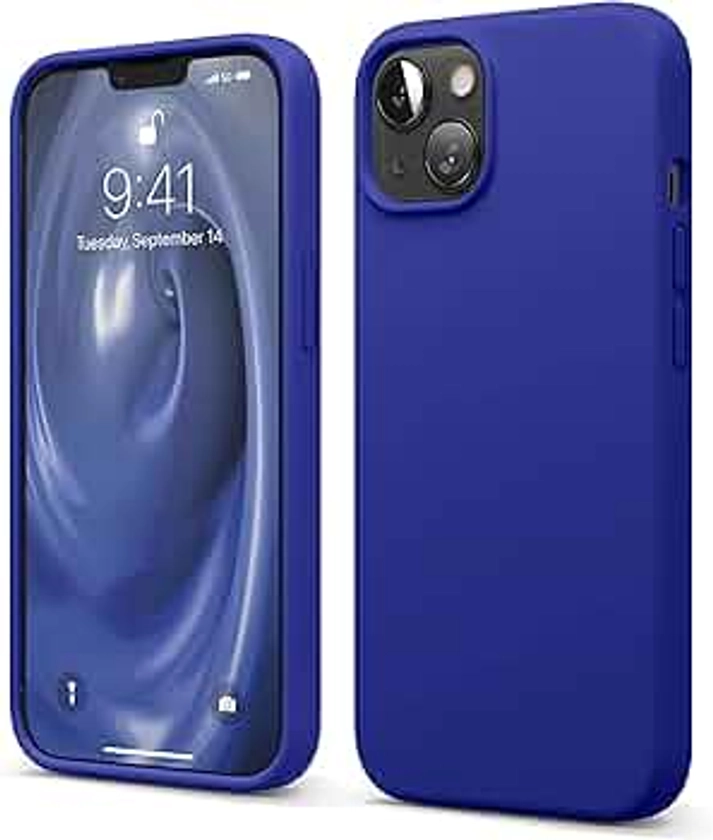 elago Liquid Silicone Case Compatible with iPhone 13 (6.1 inches), Premium Silicone Case, Full Protection Case – Shockproof Cover with 3 Structures, Soft Microfiber Prevents Scratches (Cobalt Blue)