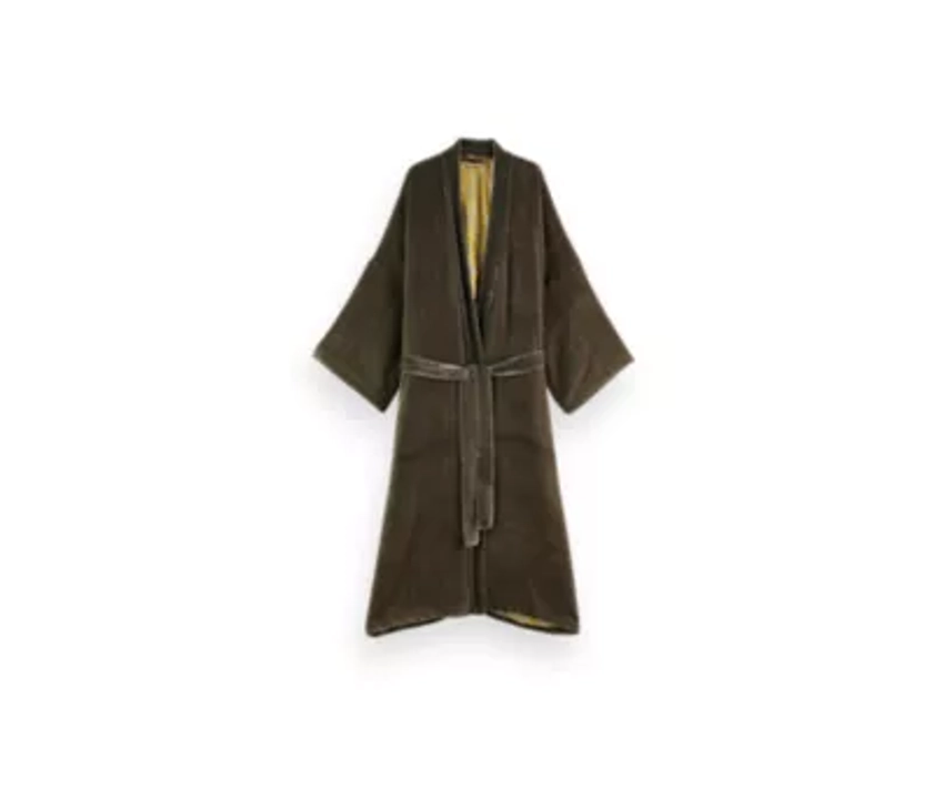 Saigon Silk Kimono Long Moss Green