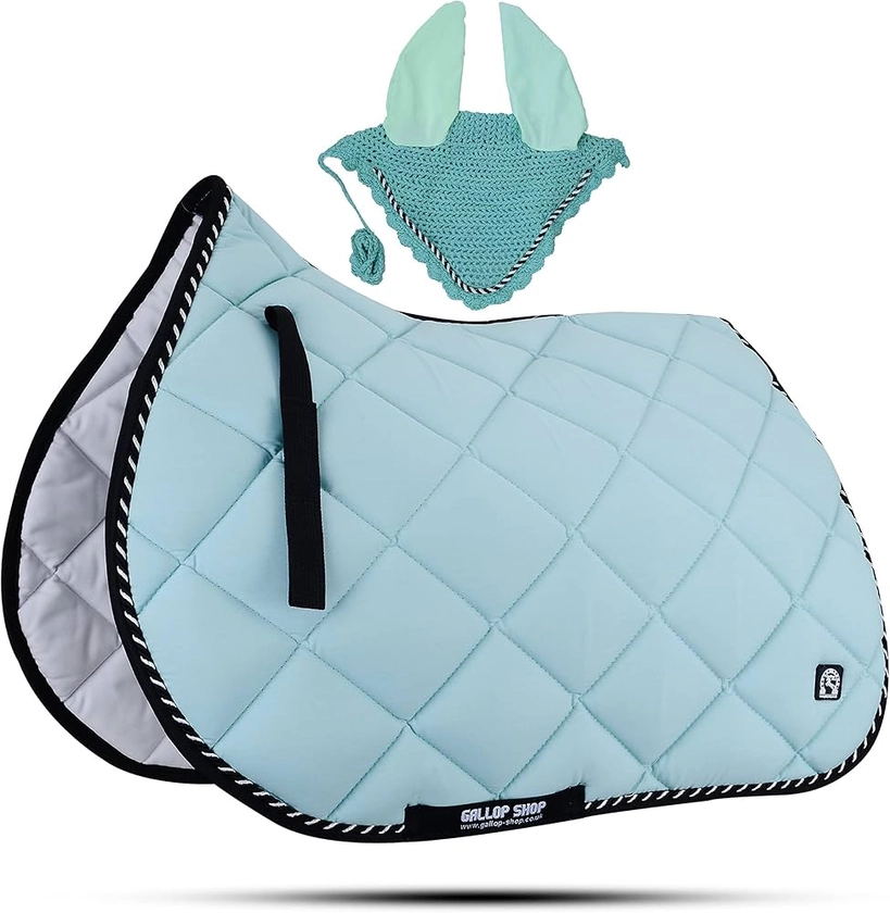 Amazon.com : GLP General Saddle Pads with Matching Fly Veil Set (Ship from USA) (Full, Mint) : Sports & Outdoors