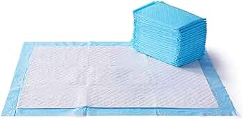 Amazon Basics Dog and Puppy Pee Pads with 5-Layer Leak-Proof Design and Quick-Dry Surface for Potty Training, Heavy Duty Absorbency, X-Large, 28 x 34 Inch - Pack of 25, Blue & White