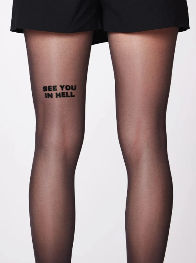 Collant See You In Hell | 40 deniers | semi-transparent | saint sass