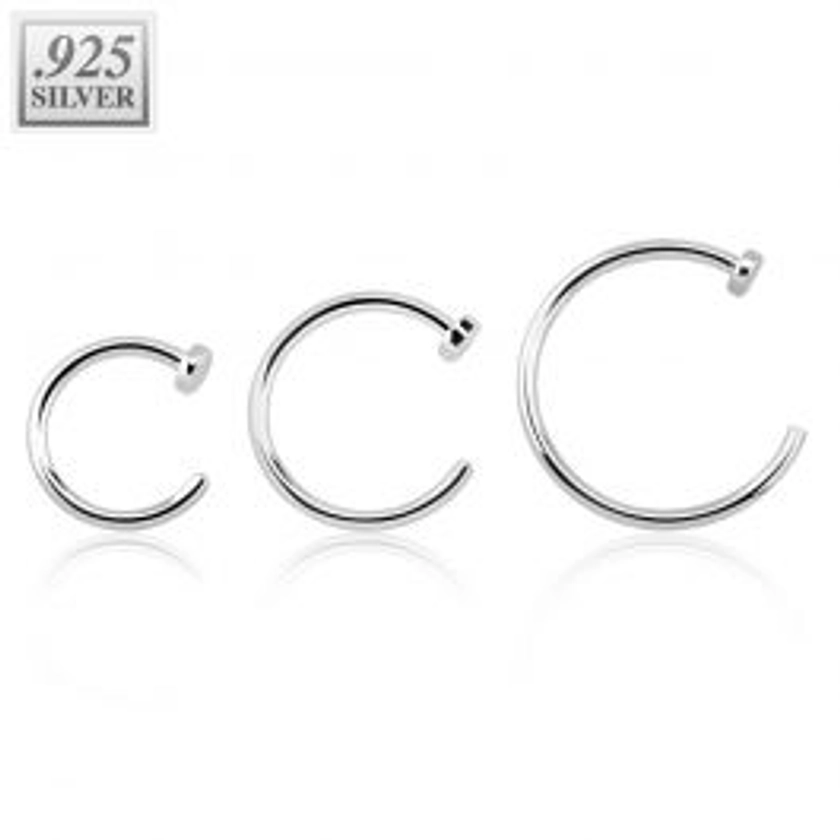 Basic sterling silver nose ring – 8 mm