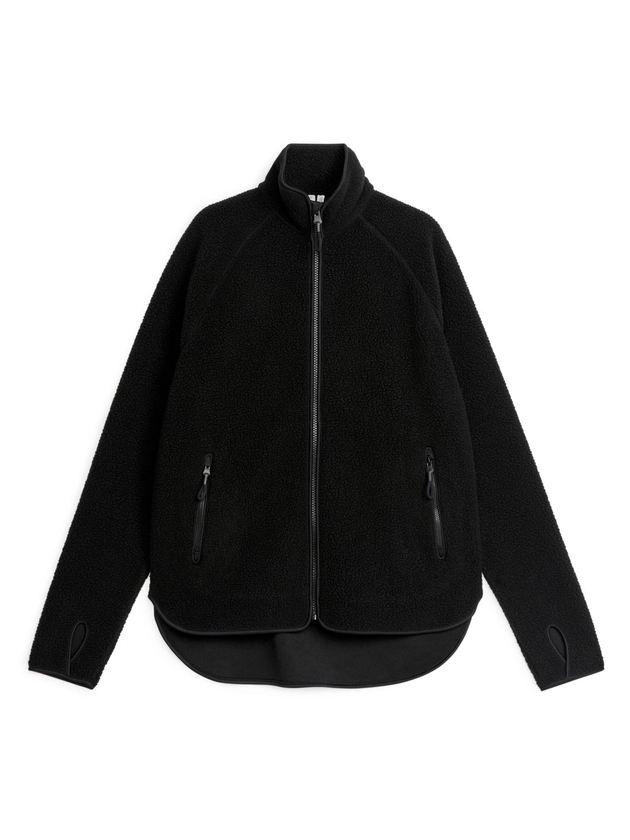 Veste polaire zippée - Noir - Jackets & Coats - ARKET FR