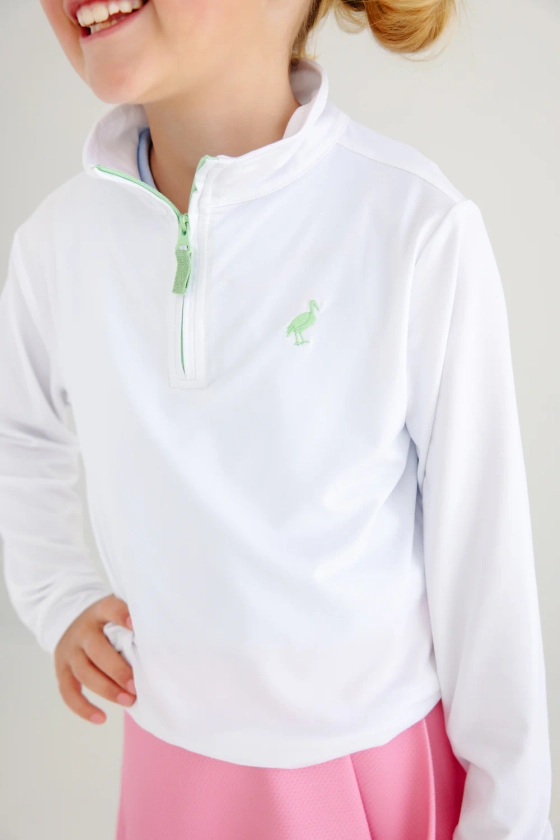 Prepletic™ Hayword Half-Zip (Unisex) - Worth Avenue White with Grace Bay Green