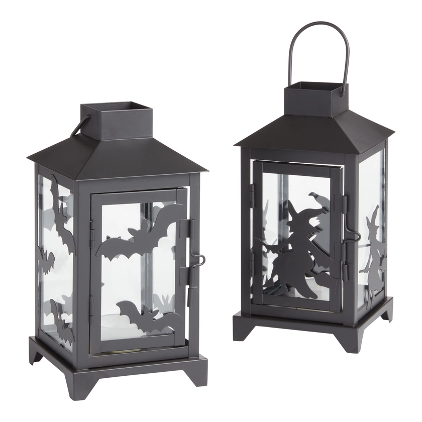 Small Black Metal Halloween Lantern Set of 2 - World Market