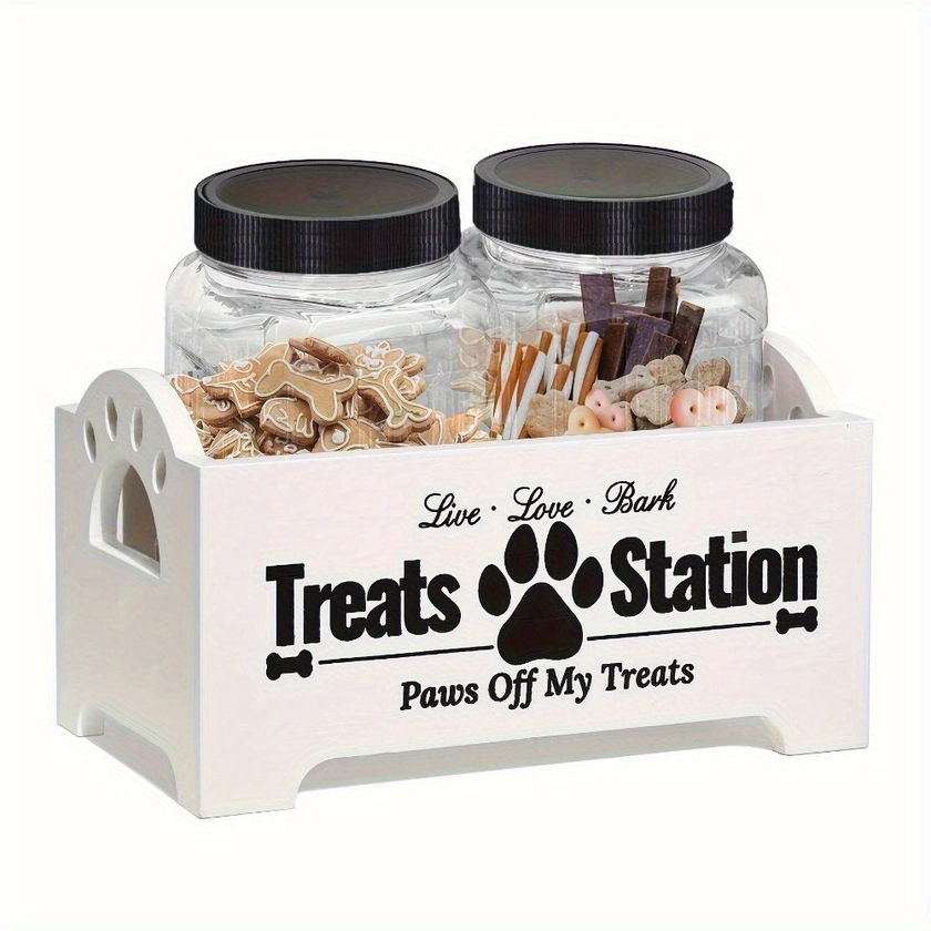 Farmhouse Chic Pet Food Storage Set Airtight Jars Rustic - Temu United