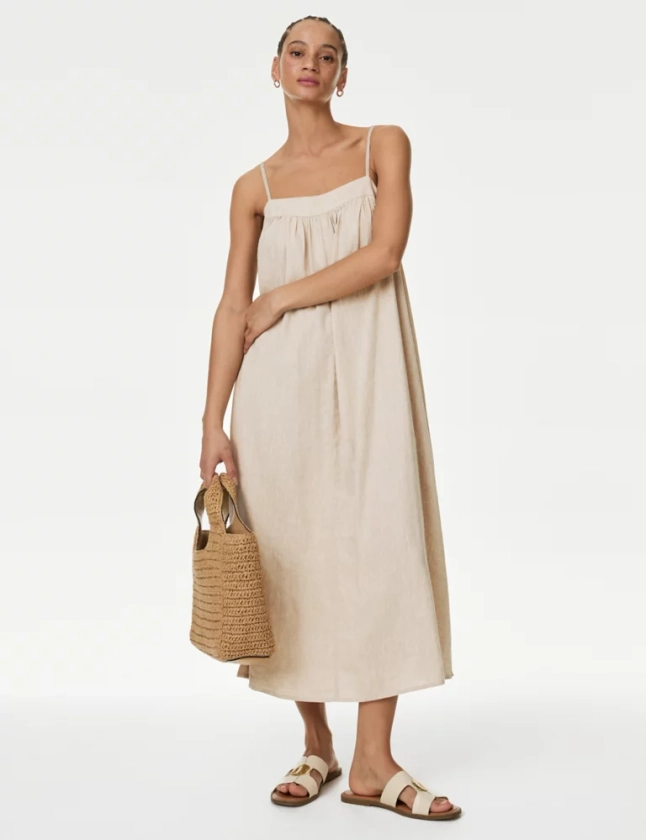 Linen Rich Cami Midi Dress | M&S Collection | M&S