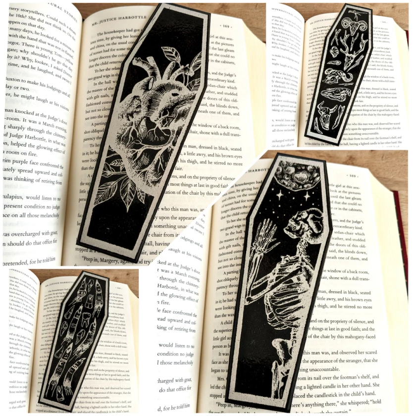 Limited Edition Gold & Silver Foil Dark Coffin Bookmarks, Skeleton, Horror, Anatomy, Dark, Gothic, Bookmark, Gothic Gift, Horror, Reading - Etsy UK
