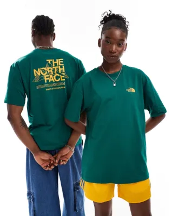 The North Face - Mountain Sketch - T-shirt oversize imprimé au dos - Vert | ASOS