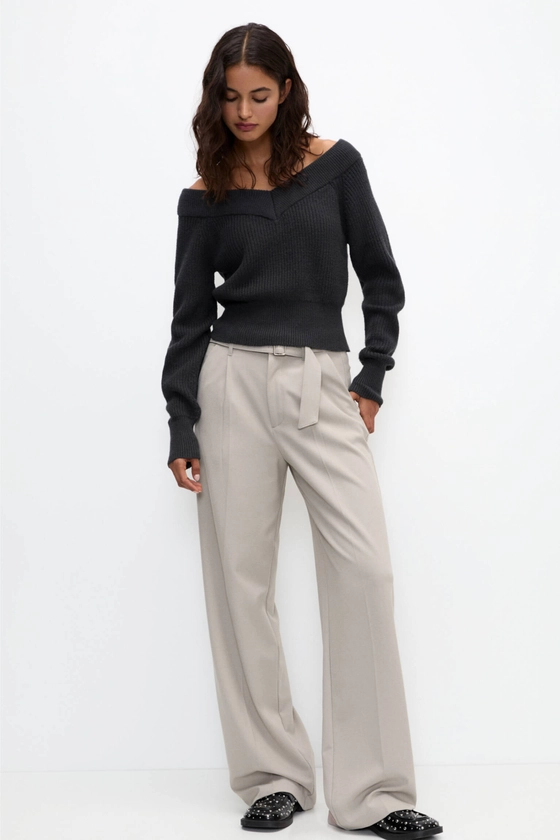 Pull cropped Bardot - pull&bear