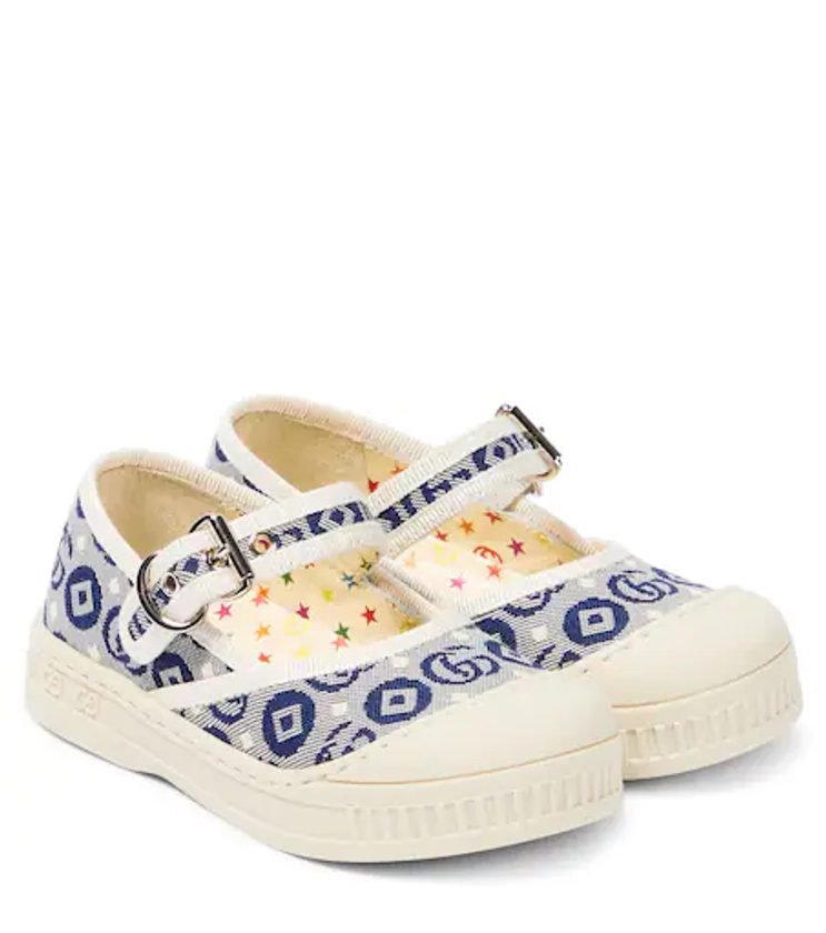 Double G jacquard shoes in blue - Gucci Kids | Mytheresa