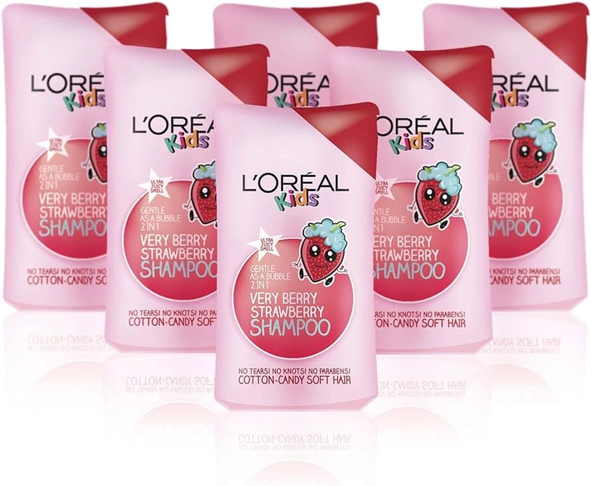 L'Oreal Paris Kids Extra Gentle 2-in-1 Very Berry Strawberry Shampoo 250ml Pack of 6 : Amazon.co.uk: Baby Products