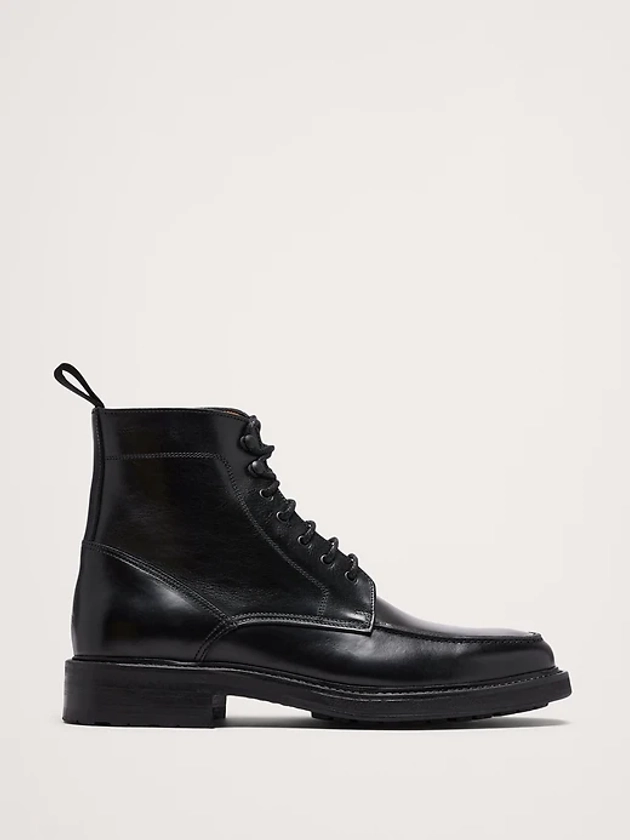 Italian Leather Combat Boot | Banana Republic