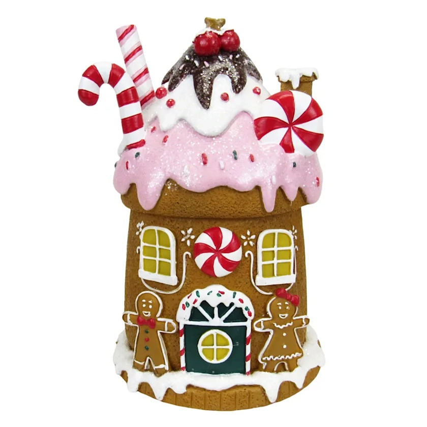 Gingerbread Lane Ice Cream Sundae LED Gingerbread House, 7"