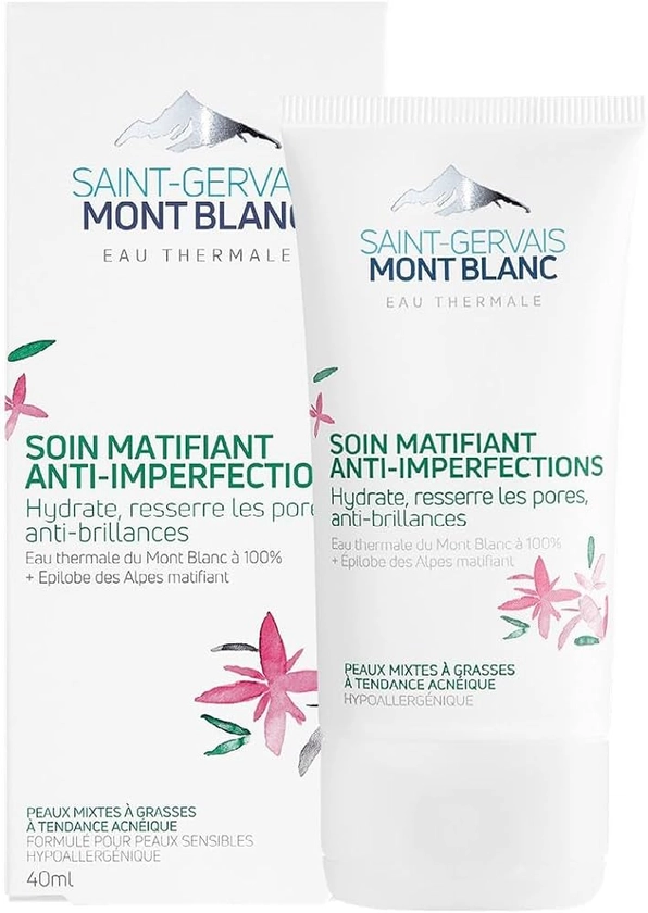 Saint-Gervais Mont Blanc - Soin Visage Matifiant Anti-Imperfections pour Peaux Mixtes à Grasses - 40 ml
