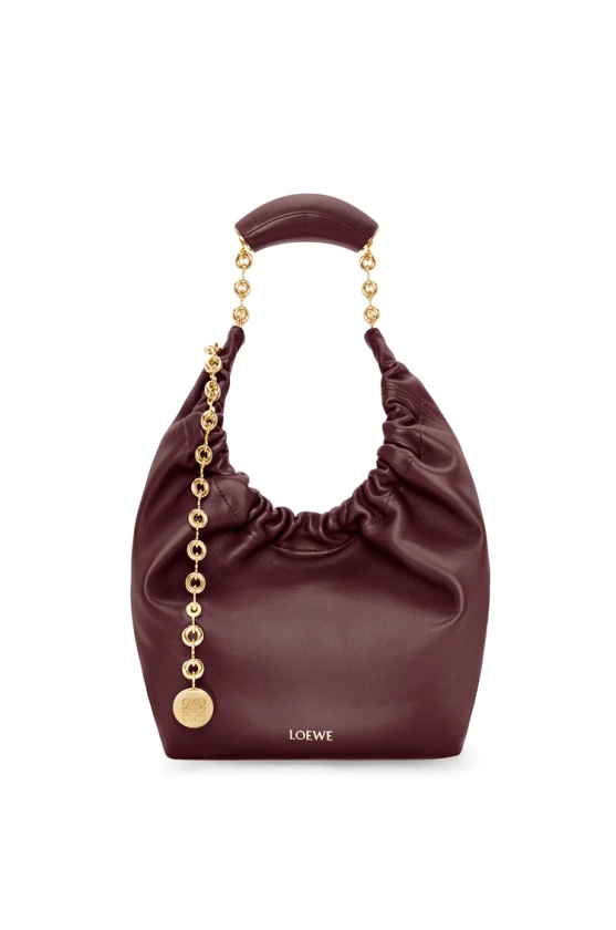 Petit sac Squeeze en cuir d'agneau nappa doux Bordeaux Foncé - LOEWE